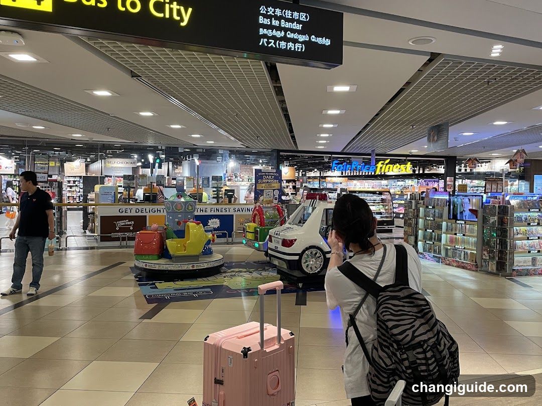 Airport Terminal Interior with Retail and Play Area