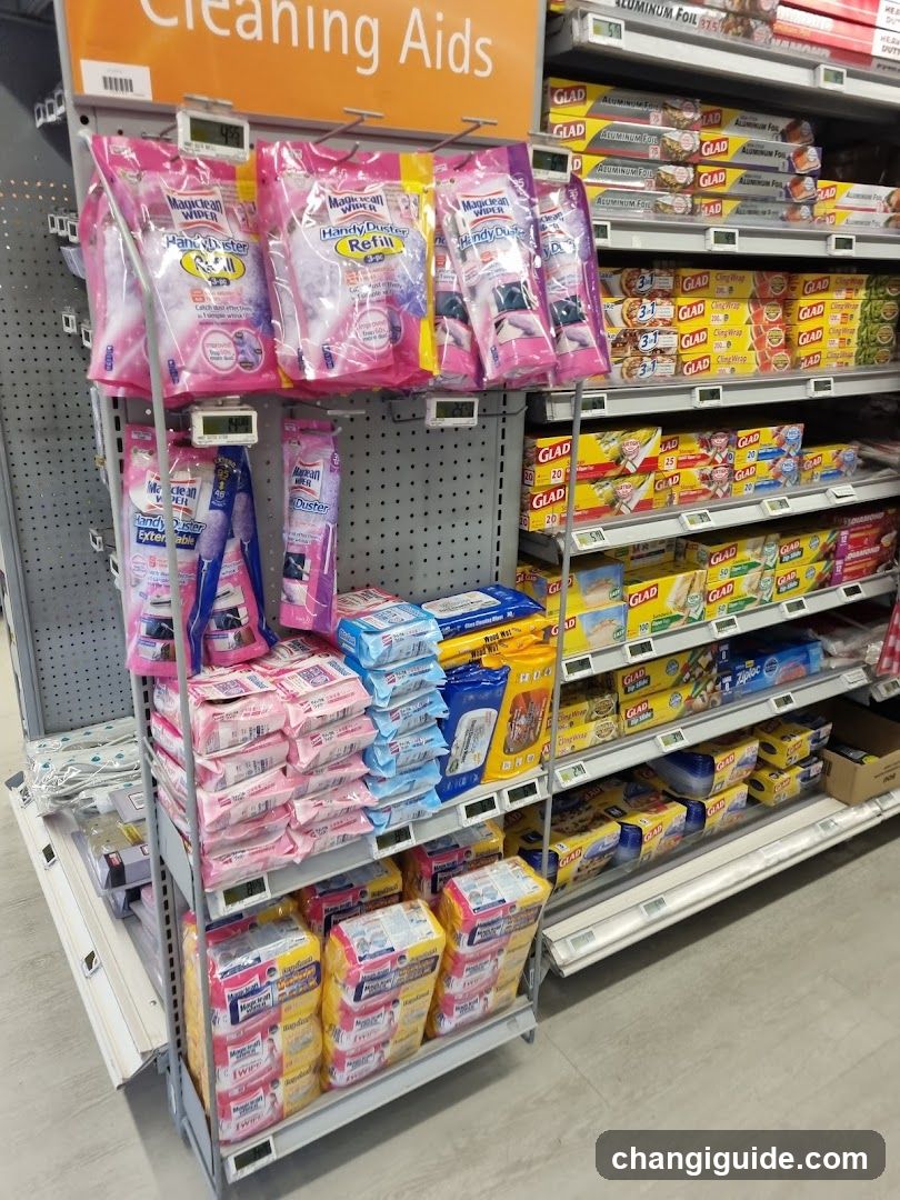 Cleaning Aids and Plastic Wrap Section
