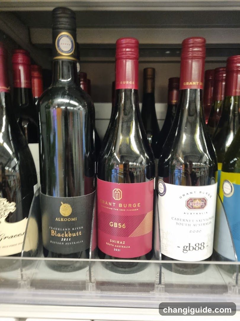 Wine bottles on shelf