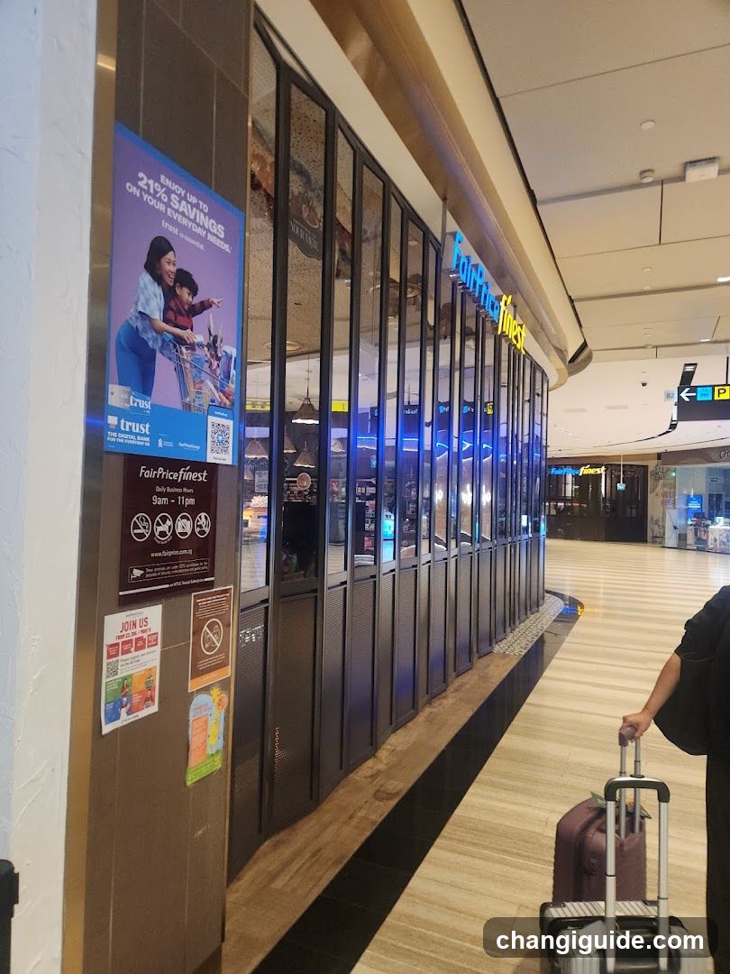 Airport Terminal Interior with Storefront and Posters