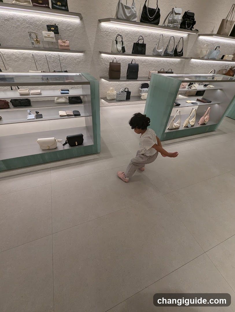 Child in a boutique store