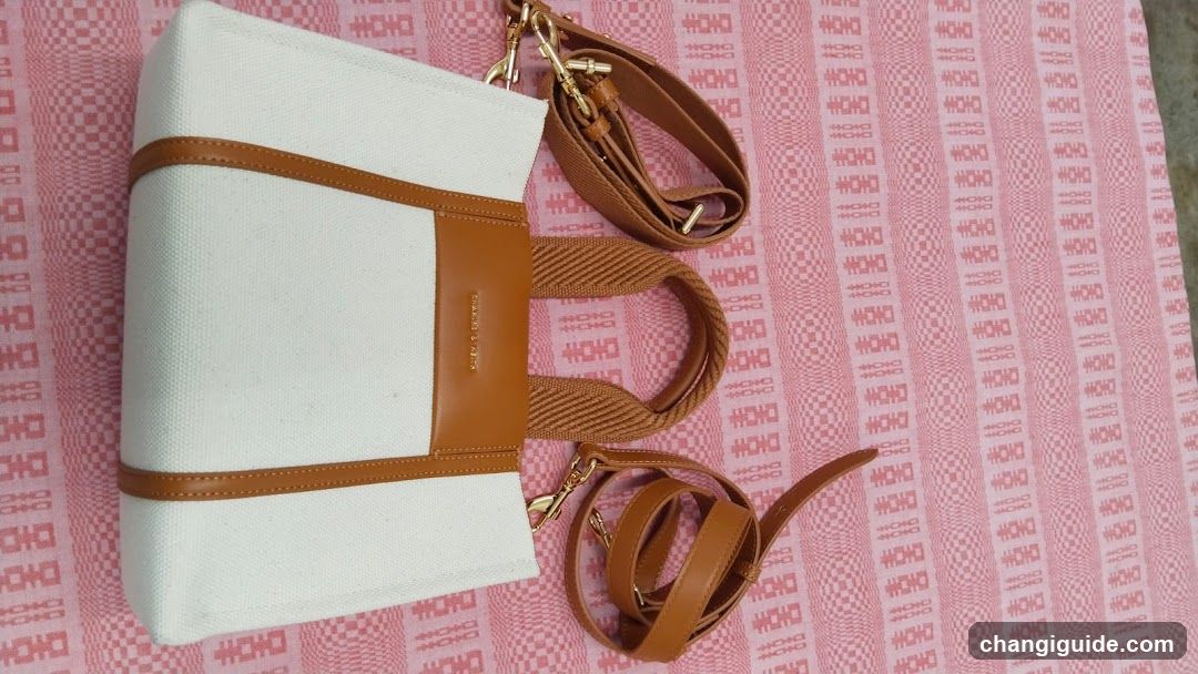 Canvas Tote Bag with Leather Straps