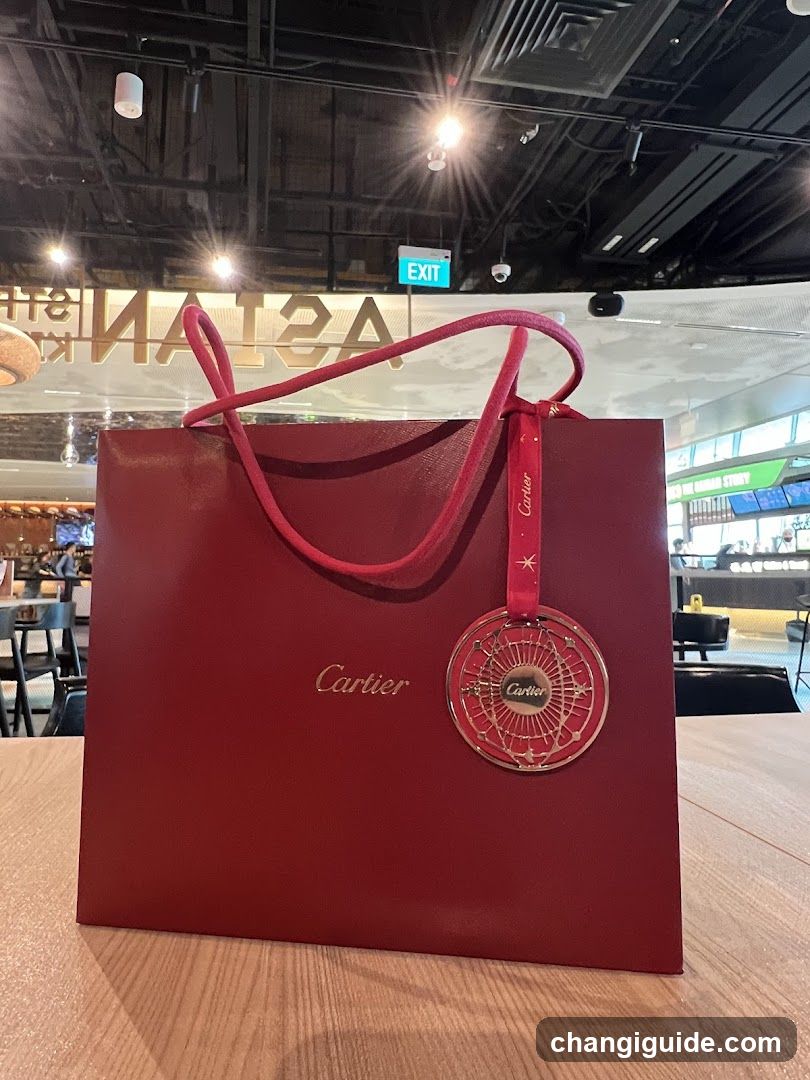 Cartier Gift Bag in Mall Interior