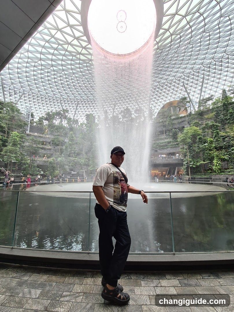 Person at Jewel Changi Waterfall