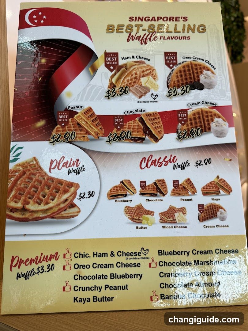 Singapore's Best-Selling Waffle Flavours Menu