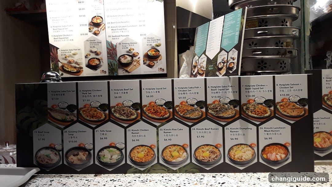 Korean Restaurant Menu Display