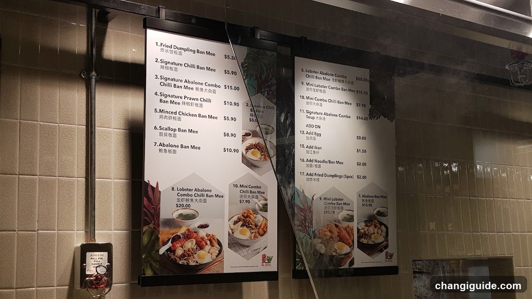 Ban Mee Menu Board