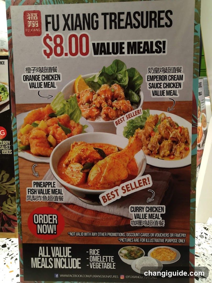 Fu Xiang Treasures Value Meals Menu Board