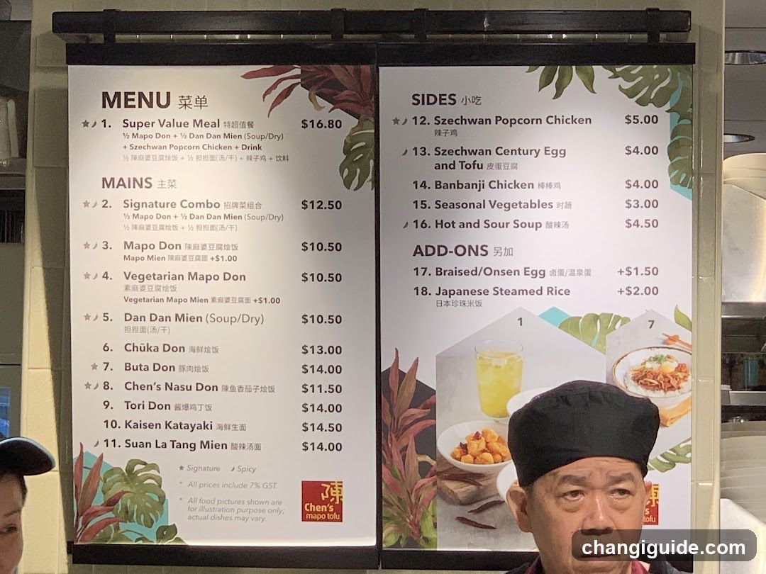 Cher's Mapo Tofu Menu Board