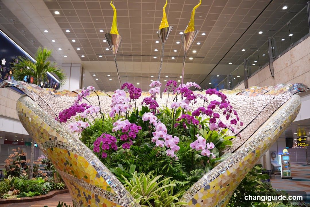 Orchid Display in Mosaic Planter