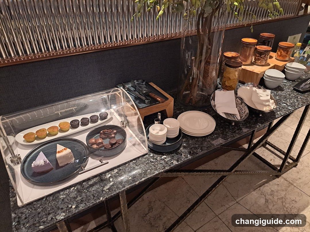 Buffet Table with Desserts and Condiments