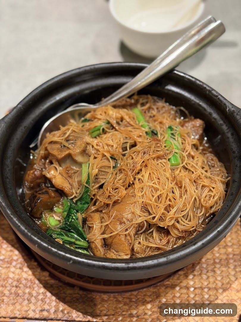 Served Noodles in Clay Pot