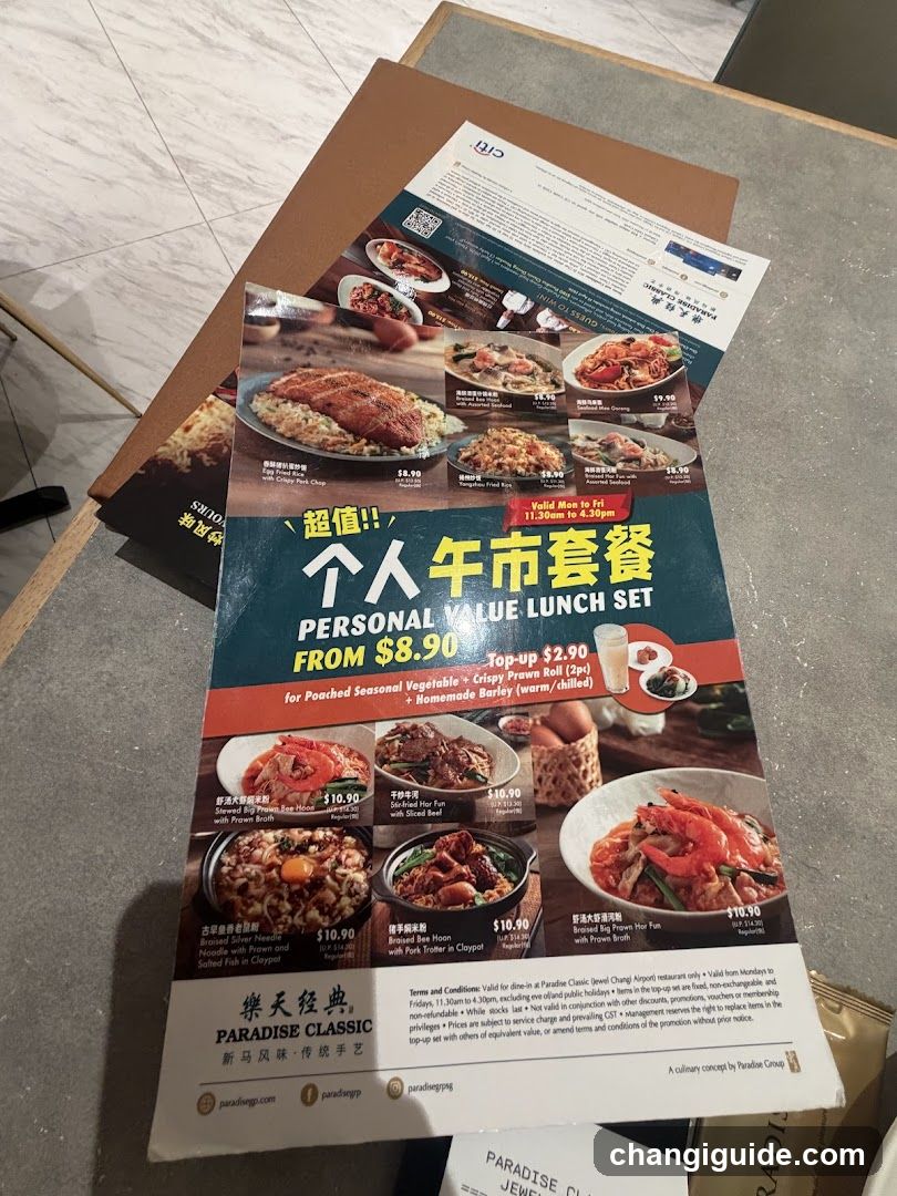 Lunch Set Menu Display