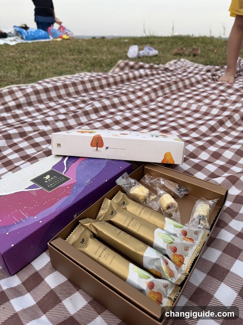 Picnic with packaged snacks