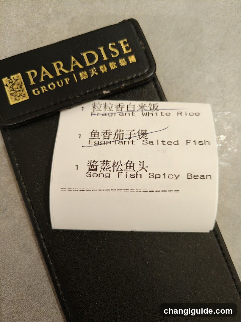 Paradise Group Menu Card