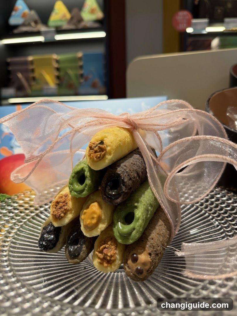 Assorted Rolled Pastries with Ribbon
