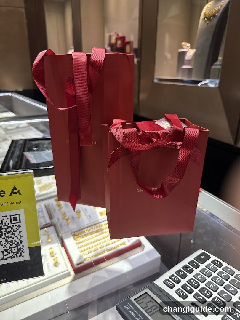 Red Gift Bags in Jewelry Store