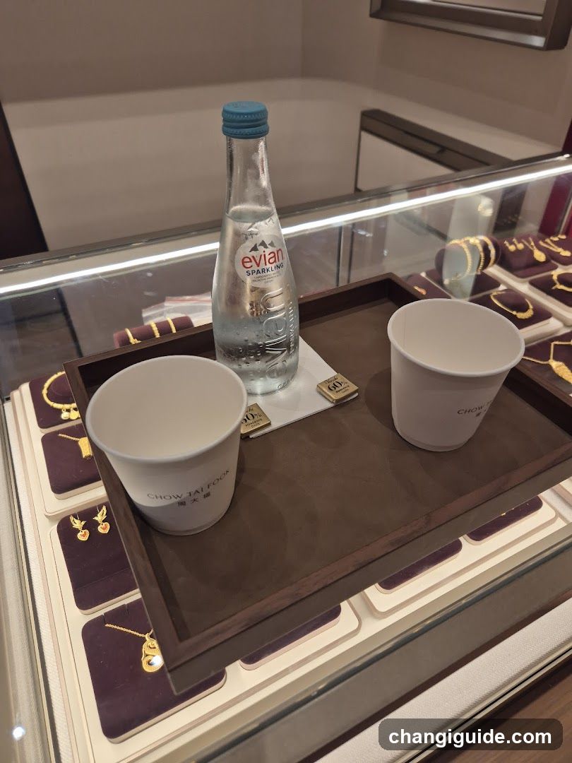 Jewelry Store Interior with Water and Cups