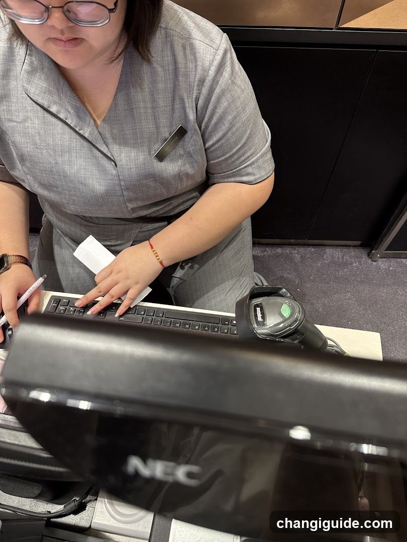 Staff at Checkout Counter