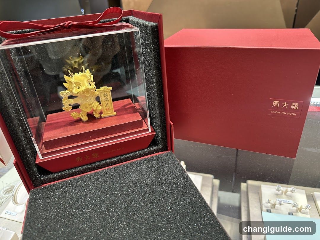 Gold Dragon Ornament in Display Case