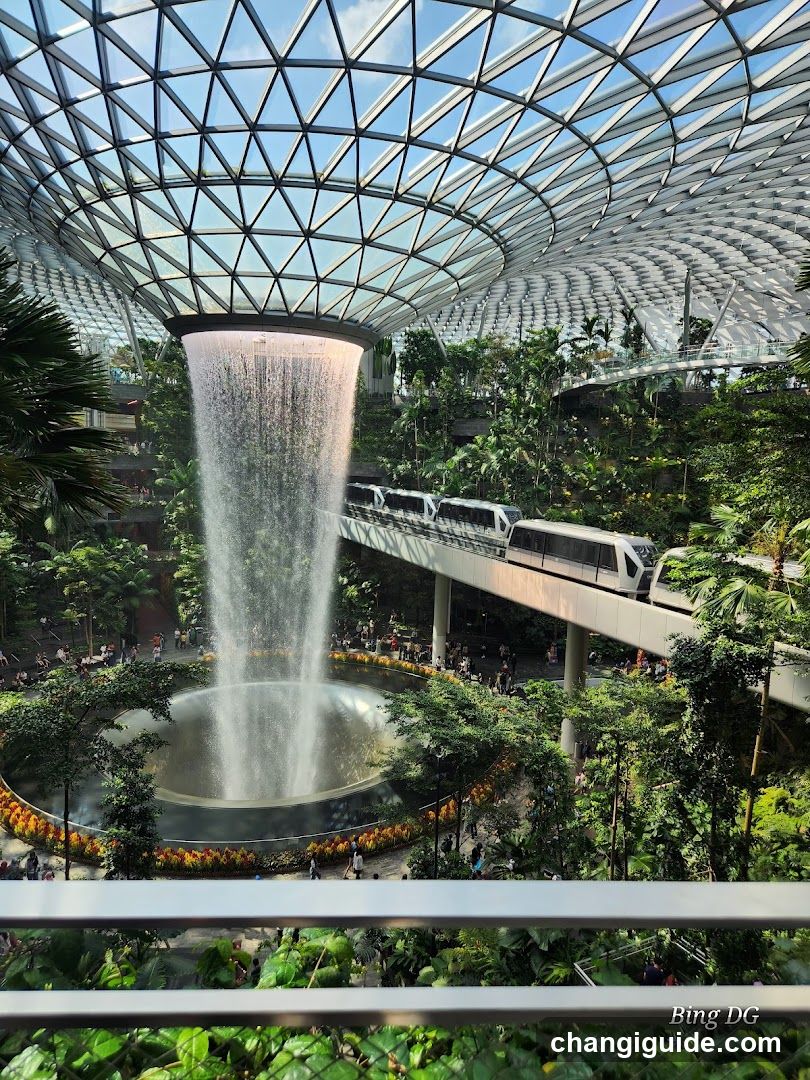 Indoor Waterfall and Train Scene
