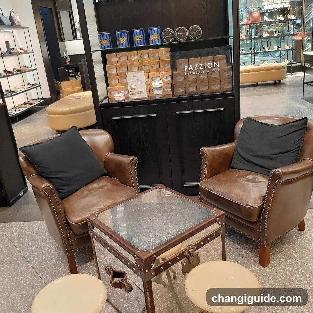 Leather Lounge Area in Shoe Store