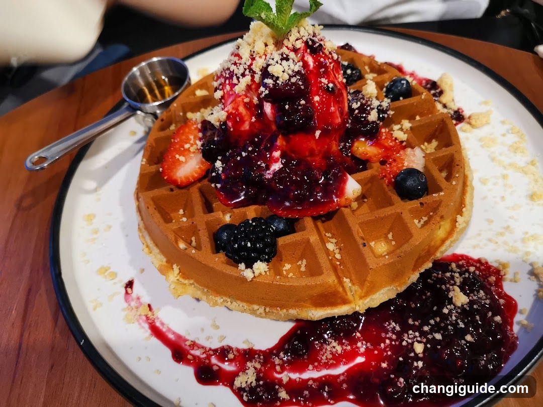 Waffle with Berry Topping