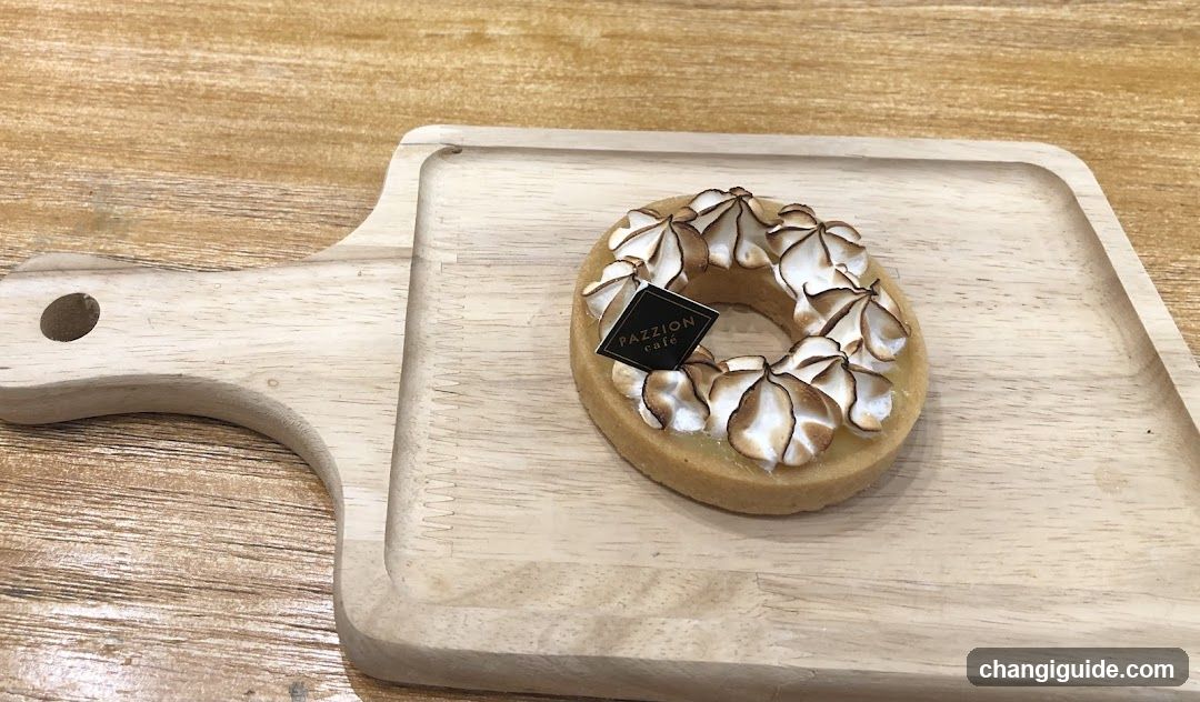 Meringue Tart on Wooden Board