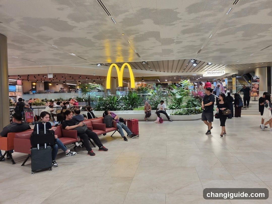 Airport Terminal Interior with McDonald's Signage