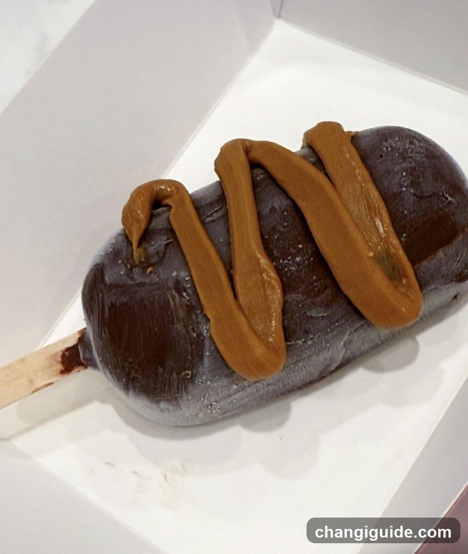 Chocolate Ice Cream Bar with Peanut Butter Drizzle