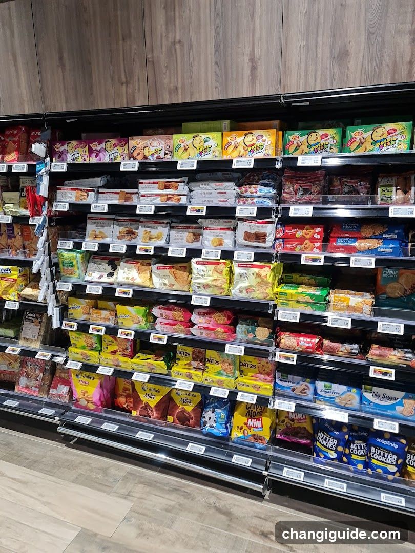 Snack aisle in a supermarket