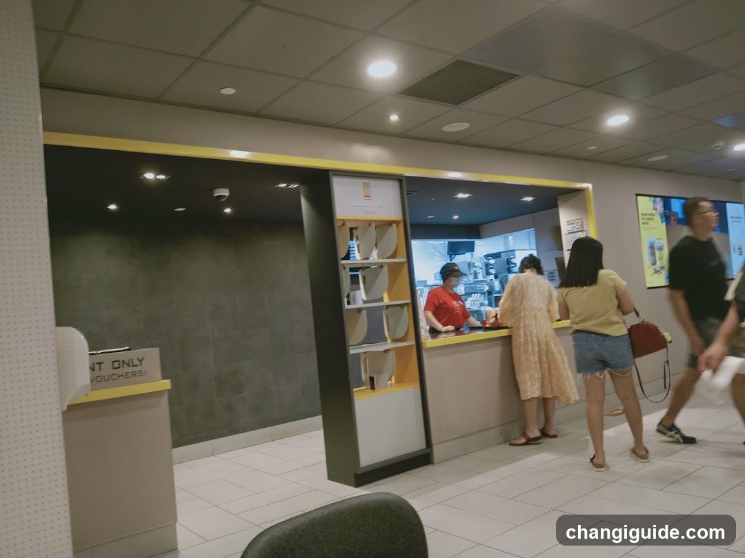 Ordering at a coffee shop counter