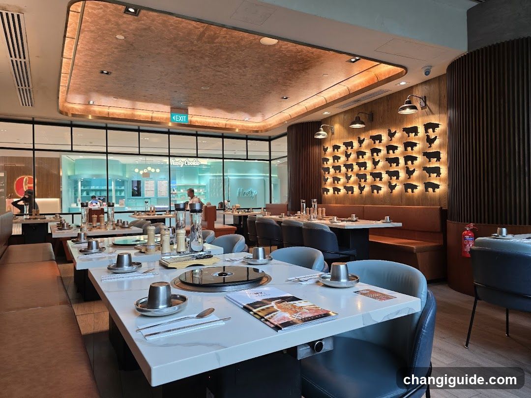 Modern Restaurant Interior with Decorative Wall Art