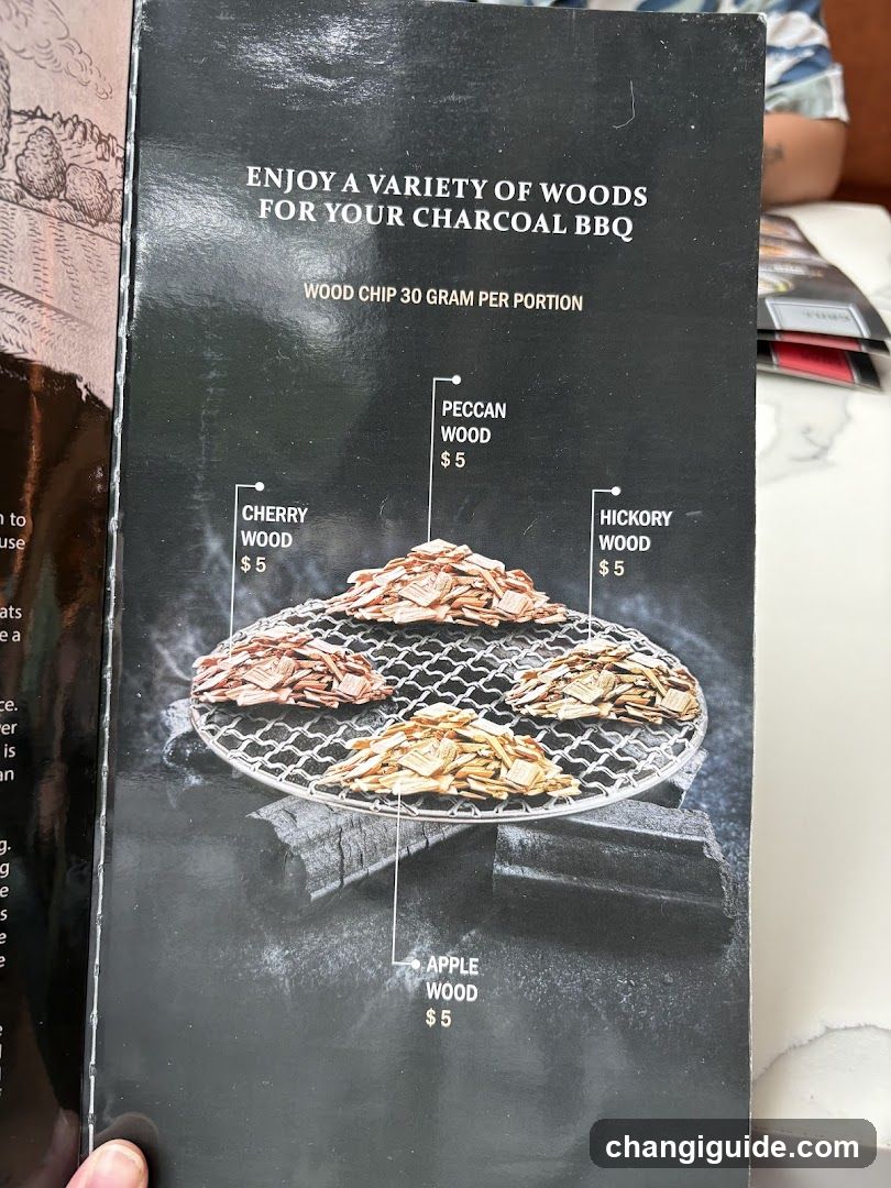 Charcoal BBQ Wood Chips Menu