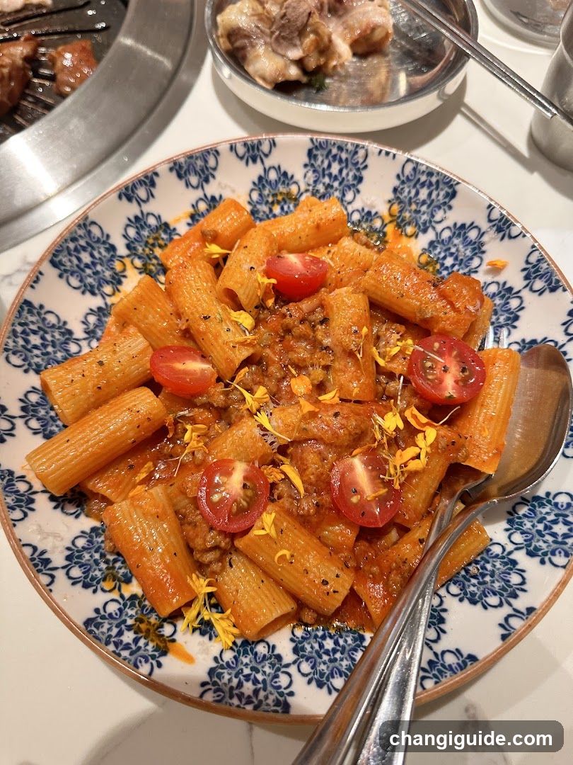 Pasta with Tomato and Meat Sauce