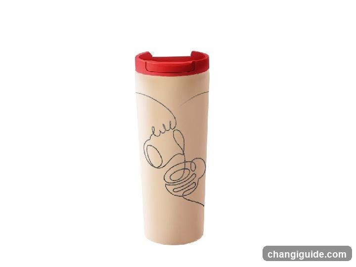 Travel Mug with Line Art Design
