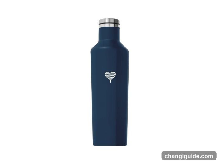 Blue Insulated Bottle with Heart Design