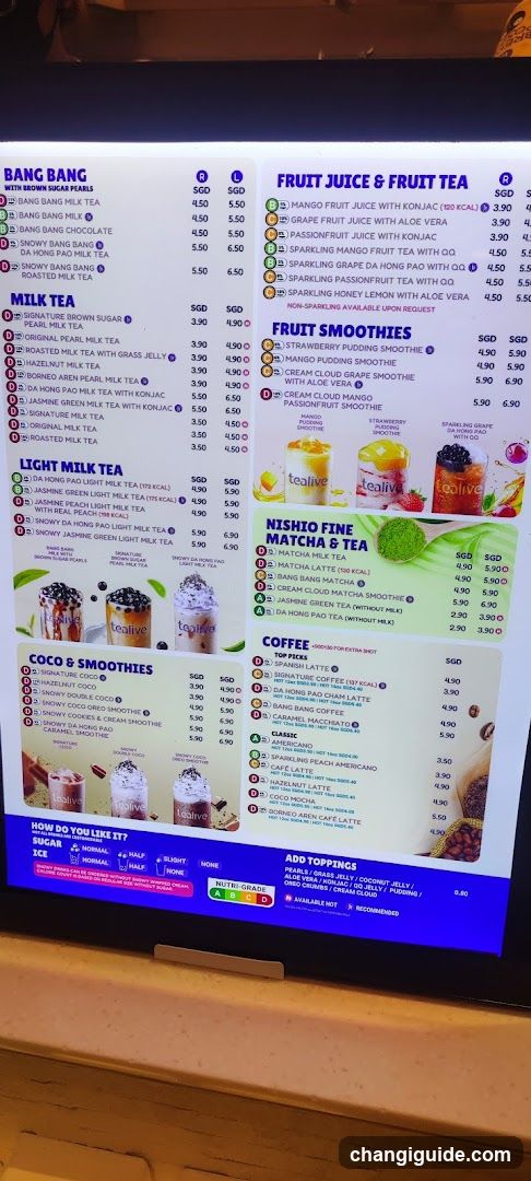 Tealive Menu Board