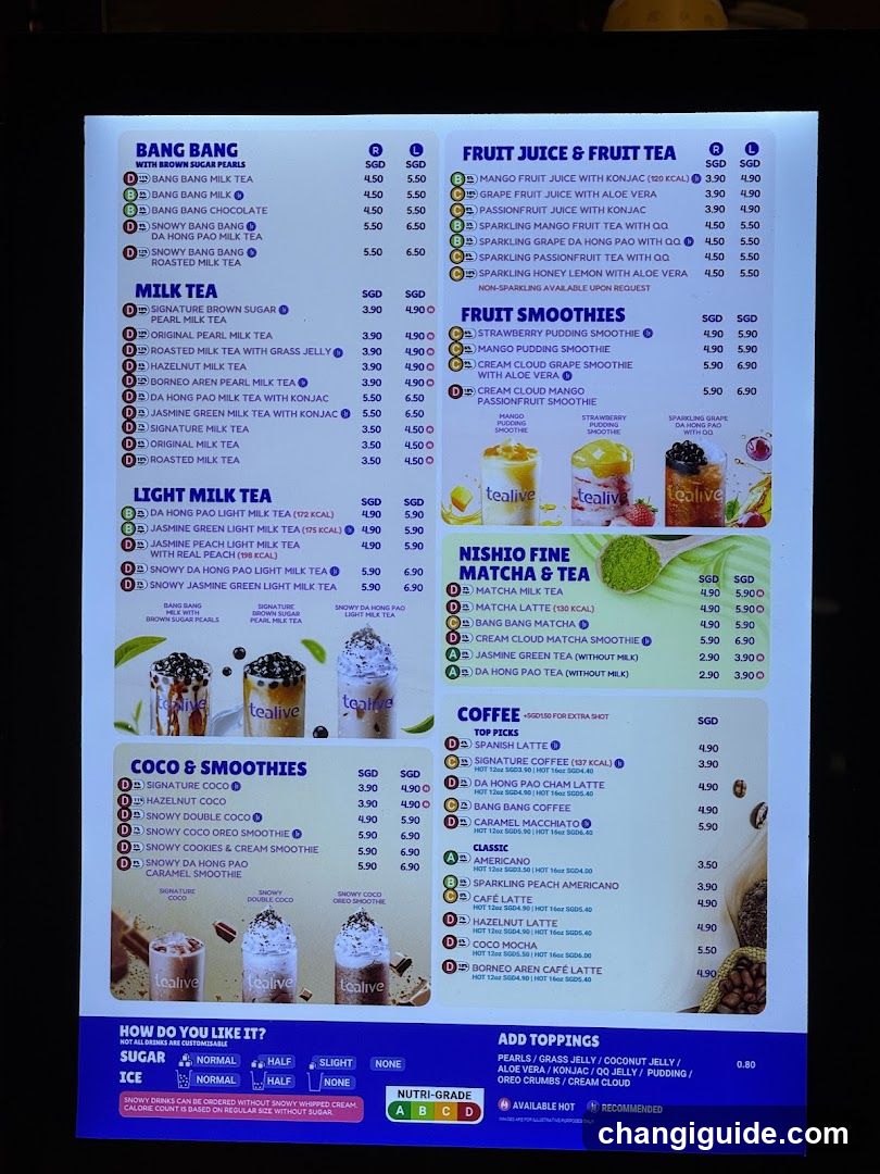 Tealive Menu Board