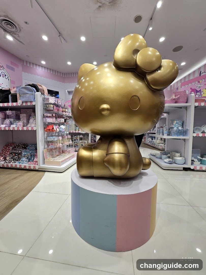 Golden Hello Kitty Statue in Store