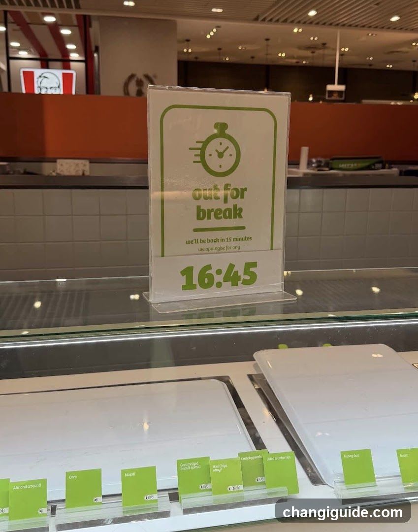 Break Time Sign in Food Court
