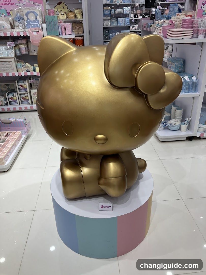 Golden Hello Kitty Statue in Store