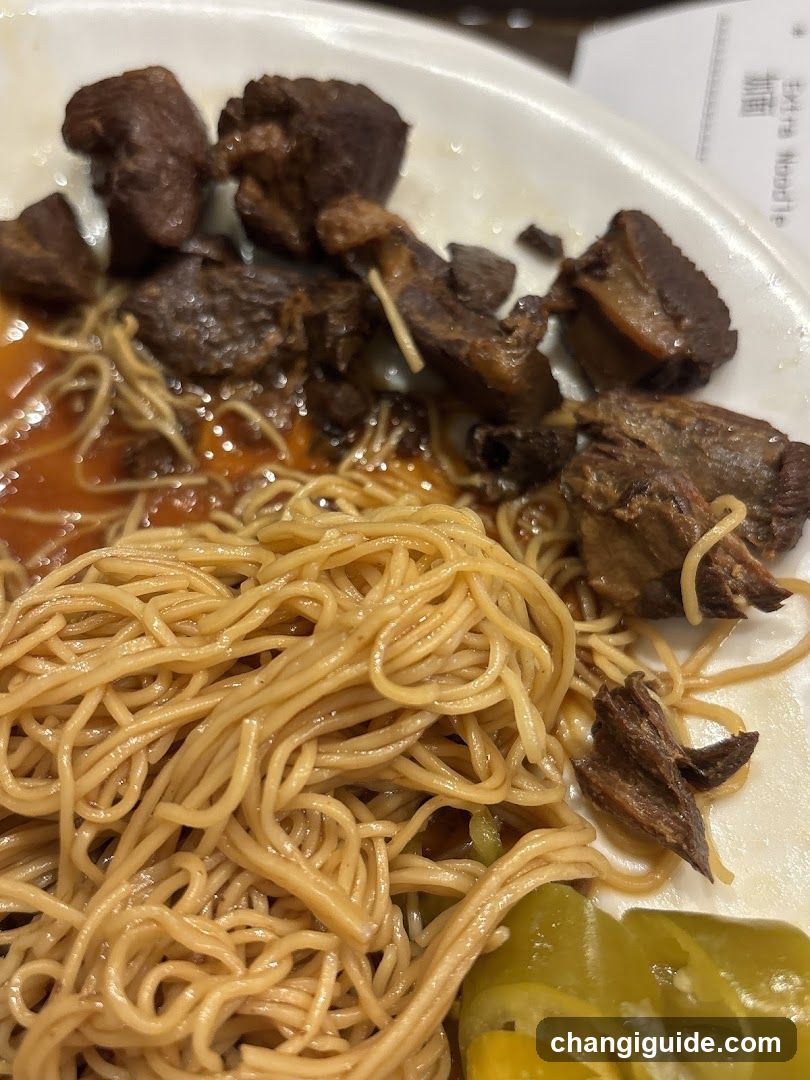 Noodle Dish with Meat and Pickles