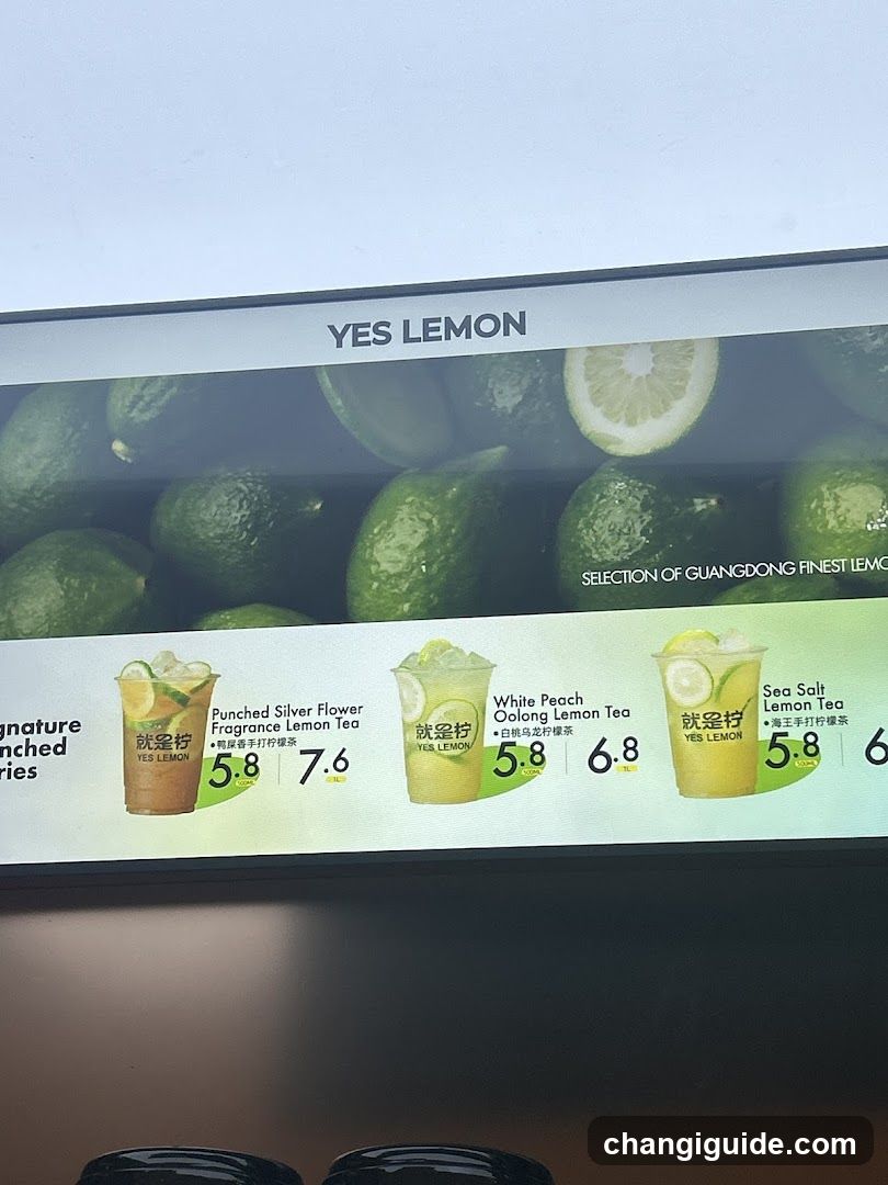 YES LEMON Menu Board