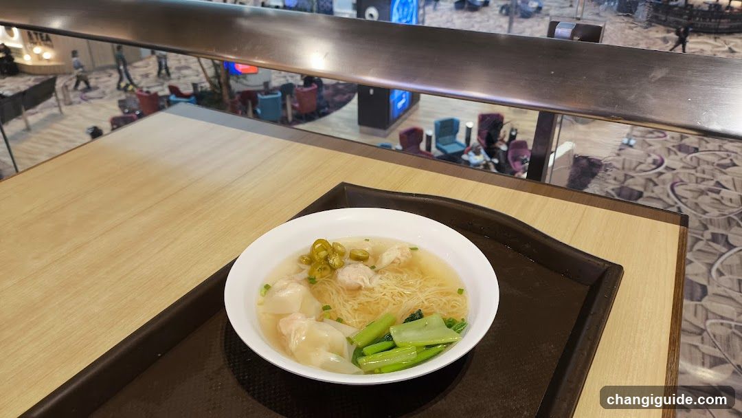 Wonton Noodle Soup in Airport Dining Area