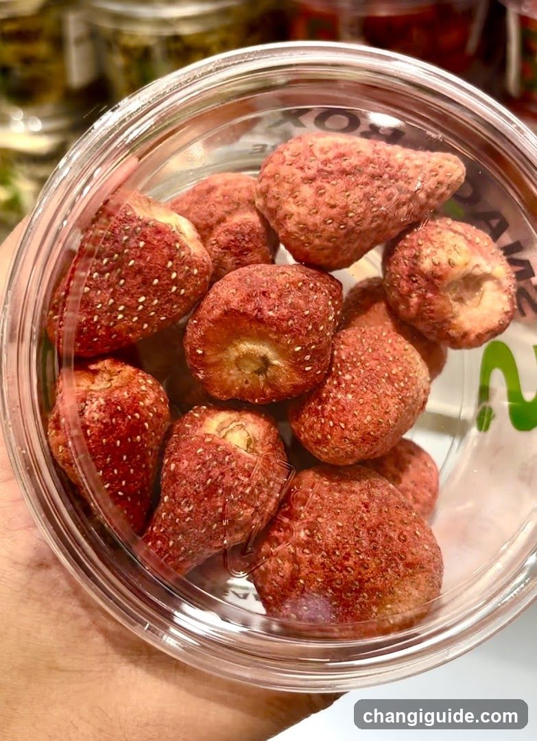 Dried Strawberries in Clear Container