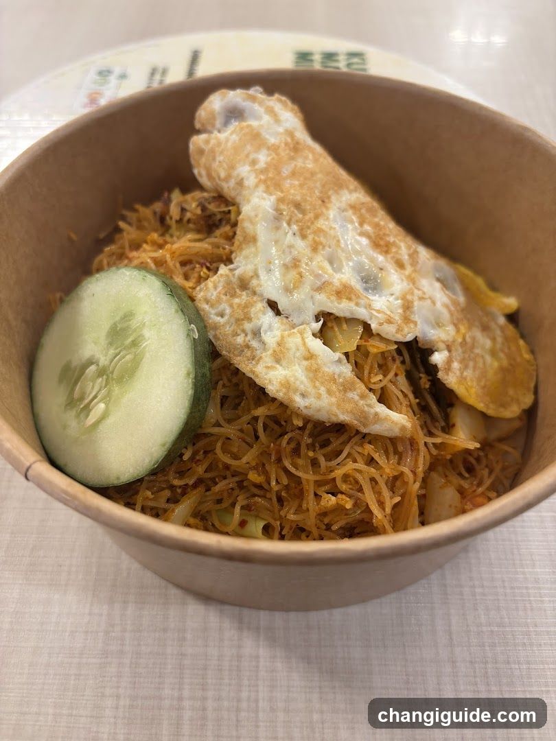 Noodle Bowl with Fried Egg and Cucumber