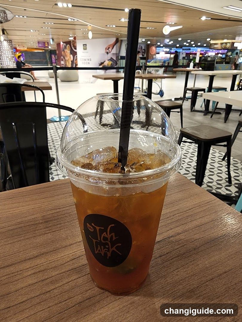 Iced Tea Drink in Mall Food Court