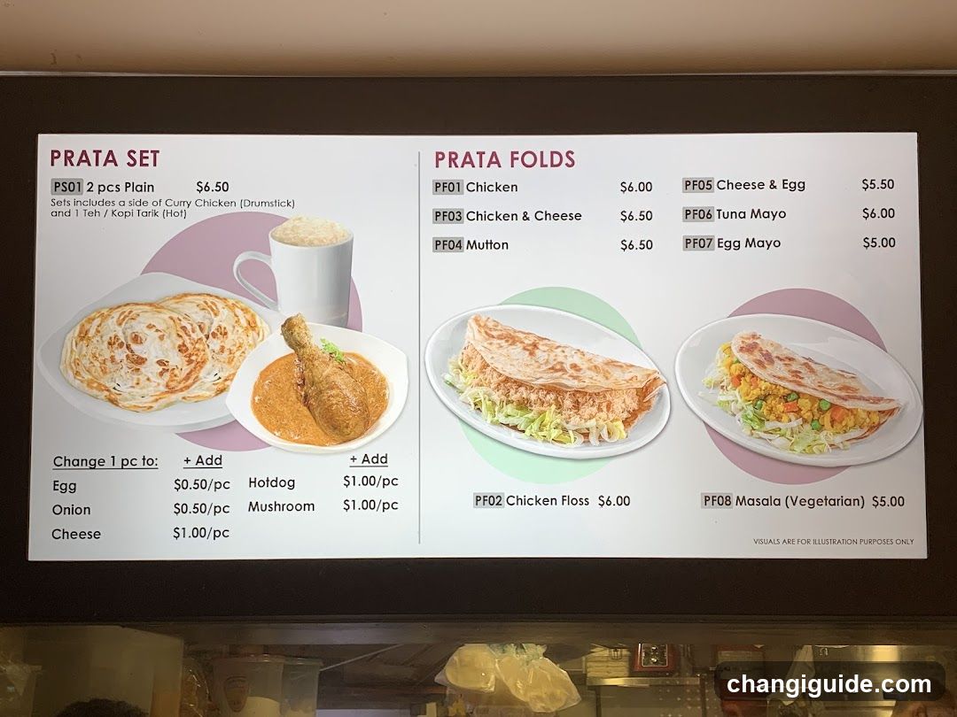 Prata Set and Prata Folds Menu Board