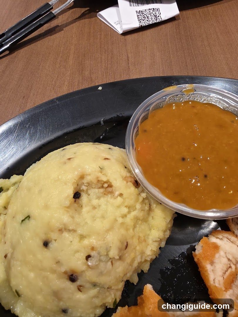 Food Plate with Mashed Potatoes and Curry